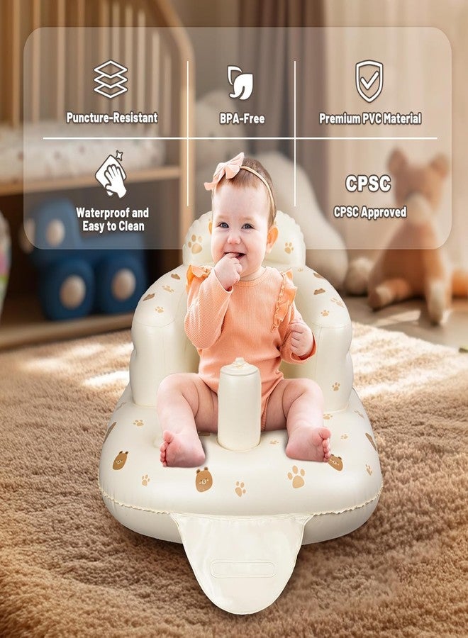 VPGS Inflatable Baby Seat for 3 Months+, Blow Up Infant Chair Toddler Floor Seats with Built in Air Pump for Sitting Up - Image 5